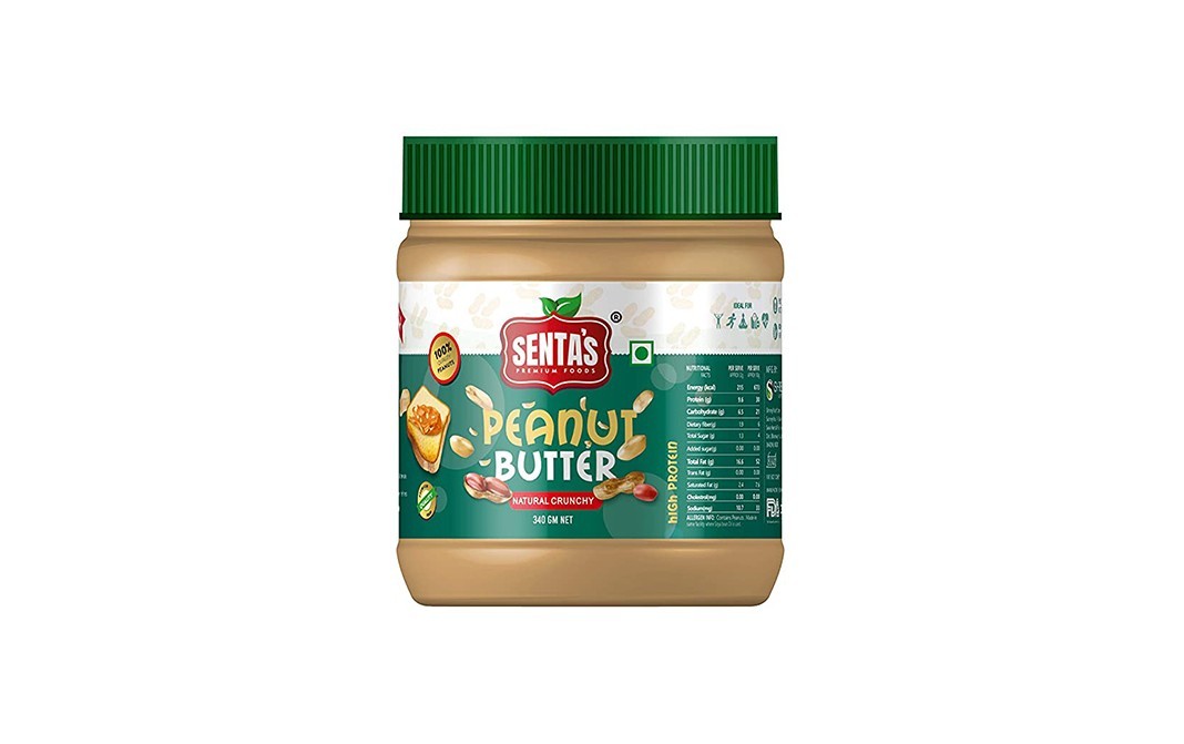 Senta's Peanut Butter Natural Crunchy   Plastic Jar  340 grams